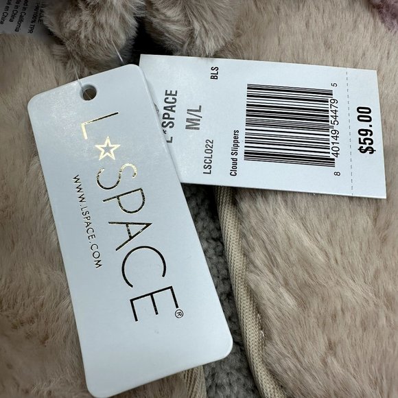 New L*Space pink/tan Cloud Slippers NWT Size M-L Super comfy - Picture 5 of 10